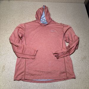 Simms Fishing BugStopper Insect Shield Hoodie Shirt Sz L Sleeve Orange I2